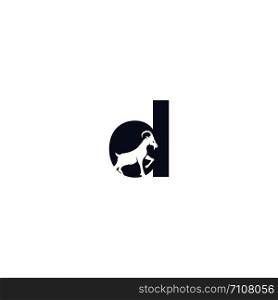 Letter D And Goat Logo Template Design. Mountain goat vector logo design.