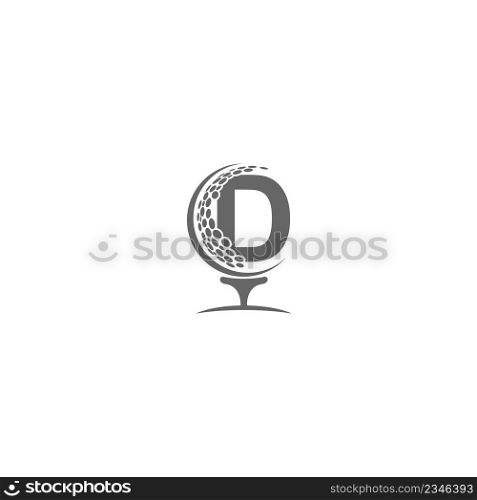 Letter D and golf ball icon logo design illustration