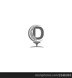 Letter D and golf ball icon logo design illustration
