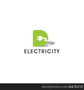 Letter D electricity plug vector logo design. power logo design, stock logo design