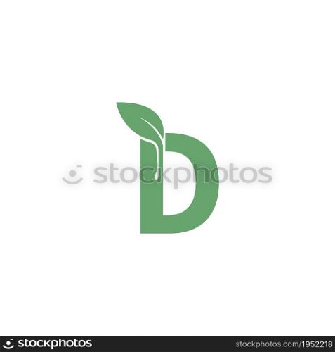 Letter D icon leaf design concept template vector