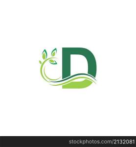 Letter D Icon with floral logo design template illustration vector