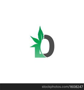 Letter D logo icon with cannabis leaf design vector illustration