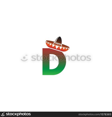 Letter D Mexican hat concept design illustration