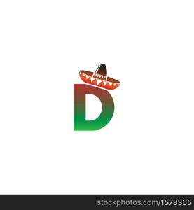 Letter D Mexican hat concept design illustration