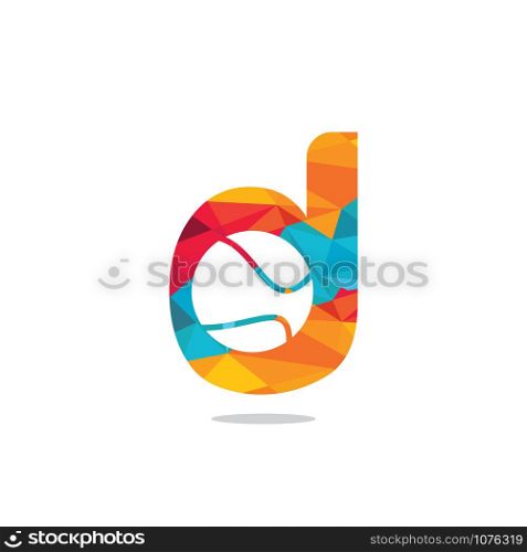 Letter D tennis vector logo design. Vector design template elements for your sport team or corporate identity.
