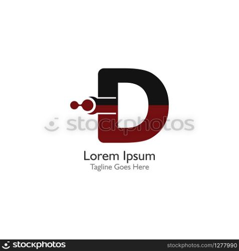 Letter D with Antom Creative logo or symbol template design