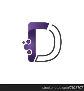 Letter D with circle concept logo or symbol creative design template