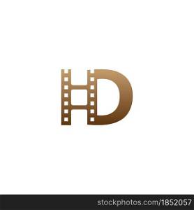 Letter D with film strip icon logo design template illustration