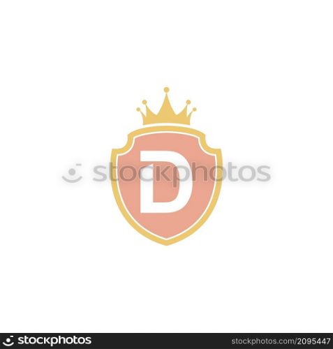 Letter D with shield icon logo design illustration vector