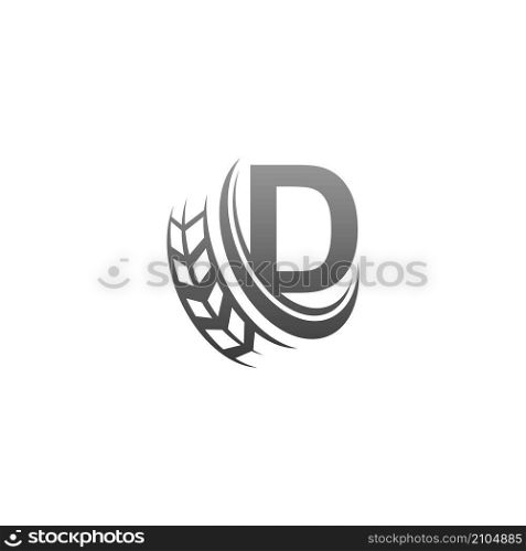 Letter D with trailing wheel icon design template illustration vector