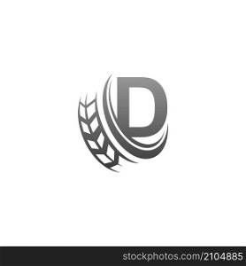 Letter D with trailing wheel icon design template illustration vector