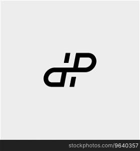 Letter dp pd dhp logo design simple Royalty Free Vector