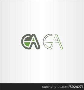 letter e and a ea logo vector icon