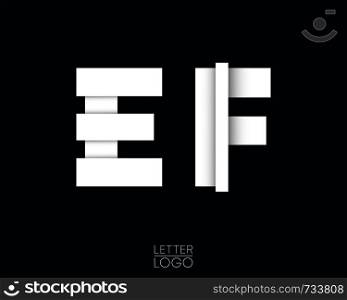 Letter E and F template logo design. Vector illustration.. Letter E and F template logo design