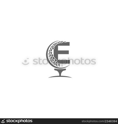 Letter E and golf ball icon logo design illustration