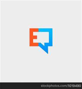 Letter E Chat Logo Template Vector Design Message Icon. Letter E Chat Logo Template Vector Design
