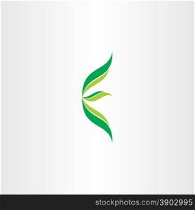 letter e ecology green logo with leaves design