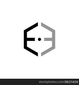 letter e hexagon logo icon design