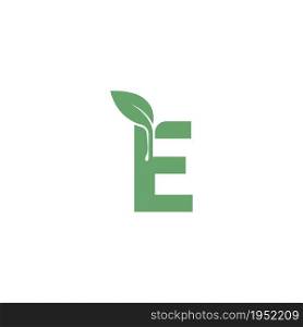 Letter E icon leaf design concept template vector