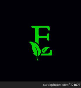 letter e leaf nature, eco green logo template vector illustration. letter e leaf nature, eco green logo template vector isolated