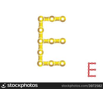 letter E logo chain concept illustration