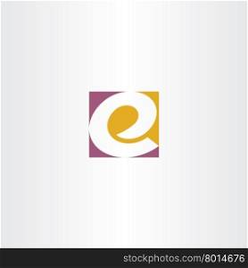 letter e logo e purple yellow sign icon vector design