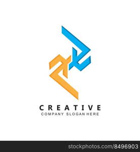 letter E logo vector with gradient color, icon concept