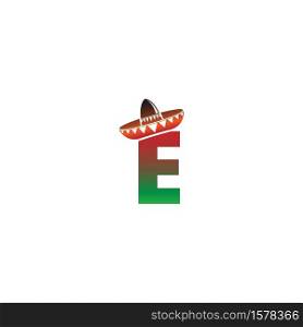 Letter E Mexican hat concept design illustration