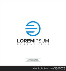 Letter E Modern Shape Logo Design Template Element Vector Illustration