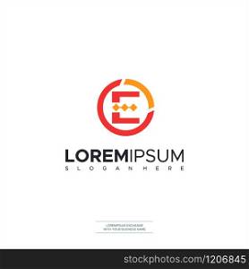 Letter E OE Circle Concept Logo Design Minimal Icon Premium Design