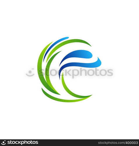 letter e plants water drop ecology logo, dew water drops and leaf grass logo symbol, water drop and natural leaves symbol icon vector design