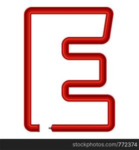 Letter e plastic tube icon. Cartoon illustration of letter e plastic tube vector icon for web. Letter e plastic tube icon, cartoon style