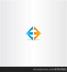 letter e square logo sign vector design