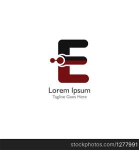 Letter E with Antom Creative logo or symbol template design