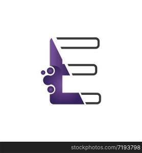 Letter E with circle concept logo or symbol creative design template