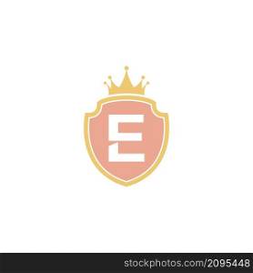 Letter E with shield icon logo design illustration vector