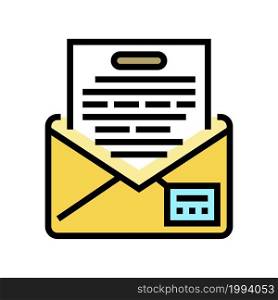 letter envelope color icon vector. letter envelope sign. isolated symbol illustration. letter envelope color icon vector illustration