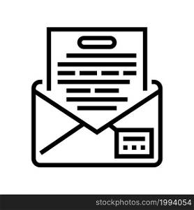 letter envelope line icon vector. letter envelope sign. isolated contour symbol black illustration. letter envelope line icon vector illustration