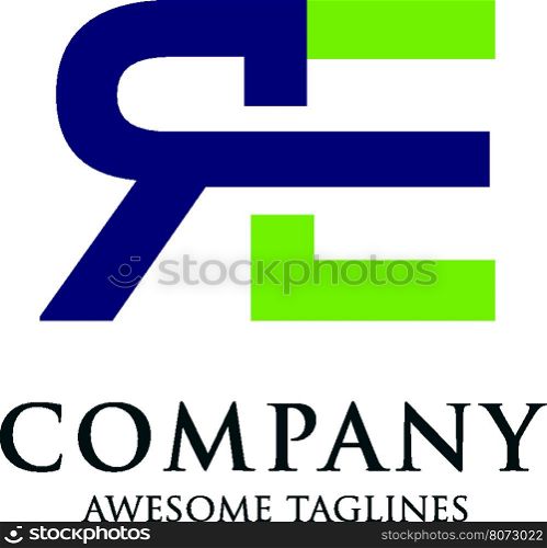 letter ER with circle creative logo concept, innovative RE letter icon concept