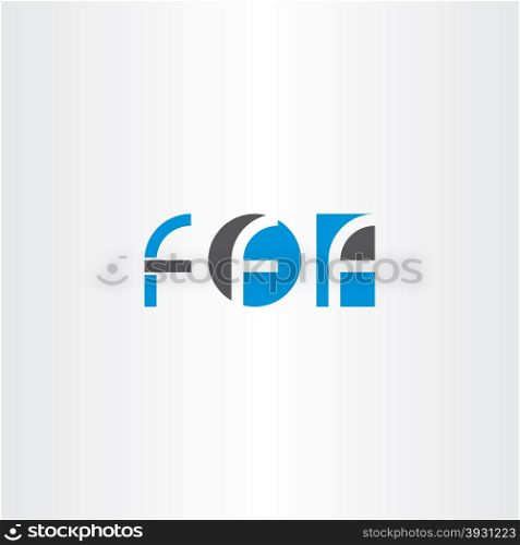 letter f blue black logo set vector icon symbol