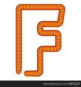 Letter f bread icon. Cartoon illustration of letter f bread vector icon for web. Letter f bread icon, cartoon style