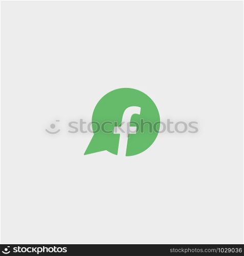 Letter F Chat Logo Template Vector Design Message Icon. Letter F Chat Logo Template Vector Design