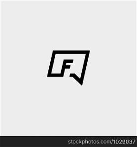 Letter F Chat Logo Template Vector Design Message Icon. Letter F Chat Logo Template Vector Design