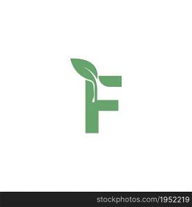 Letter F icon leaf design concept template vector