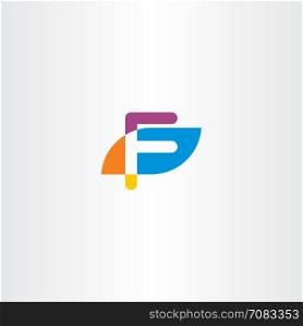 letter f icon logo logotype vector colorful