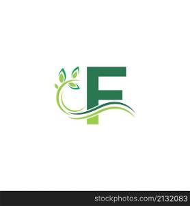 Letter F Icon with floral logo design template illustration vector