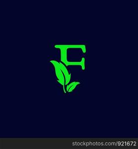 letter f leaf nature, eco green logo template vector illustration. letter f leaf nature, eco green logo template vector isolated