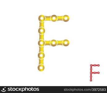 letter F logo chain concept illustration