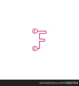 Letter F logo design Dog footprints concept icon illustration